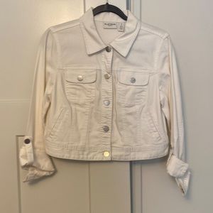 Chicos platinum white jean coat